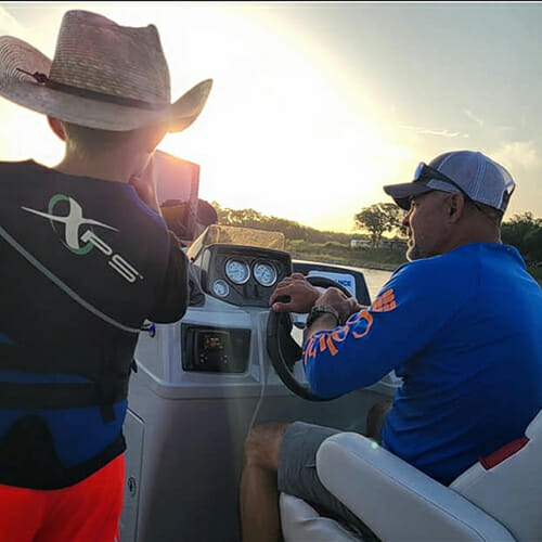 Lake Texoma Striper Fishing Tour boat drive